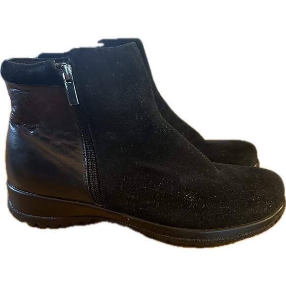 Drew Kool Boots Women's Ankle Bootie Black Leather Size 11.5 Double Side Zippers - Picture 4 of 8